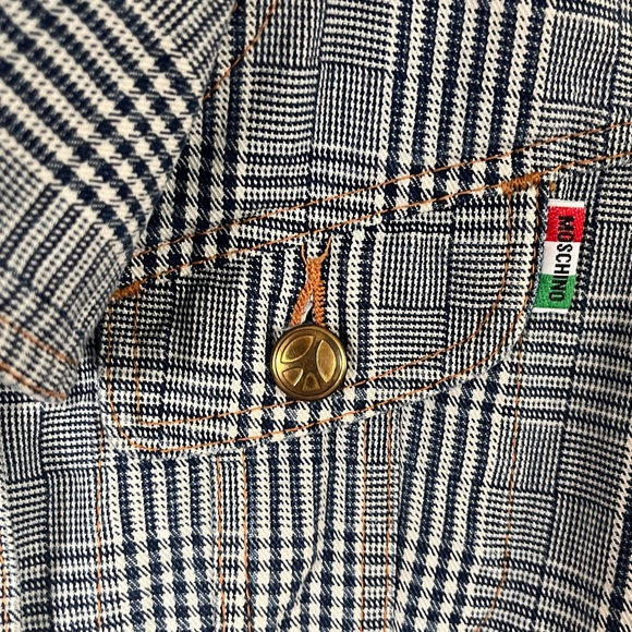 Moschino Jeans, 00’s crop denim plaid Jacket! - Picture 4 of 6
